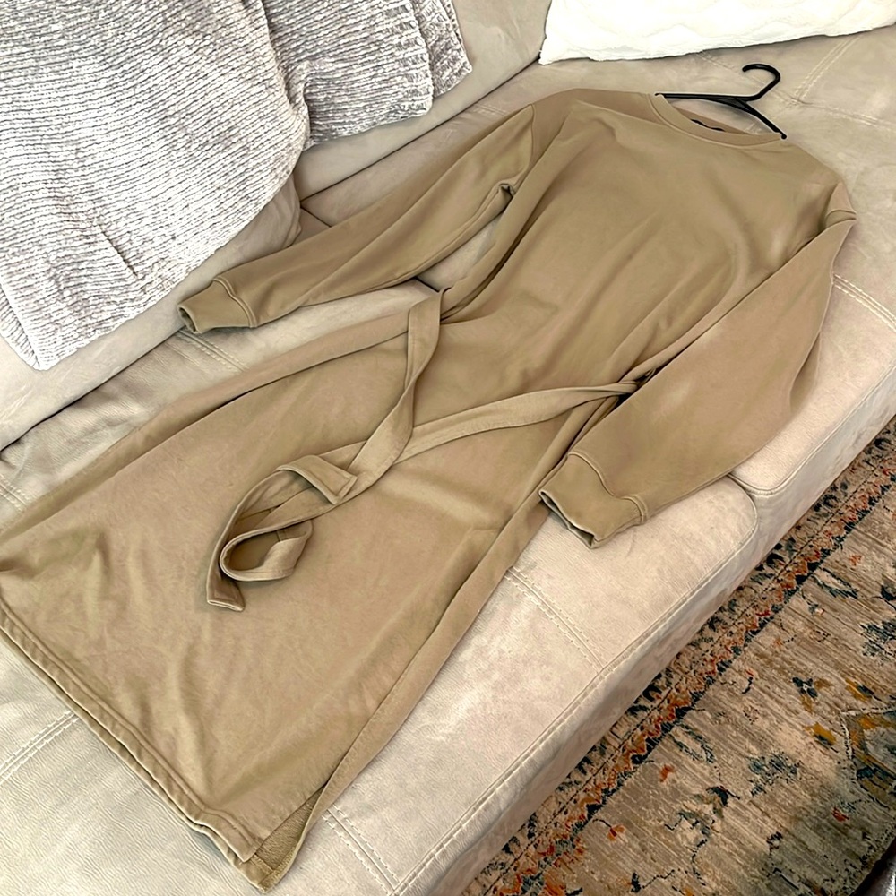 Missguided, long sleeve winter dress, olive green